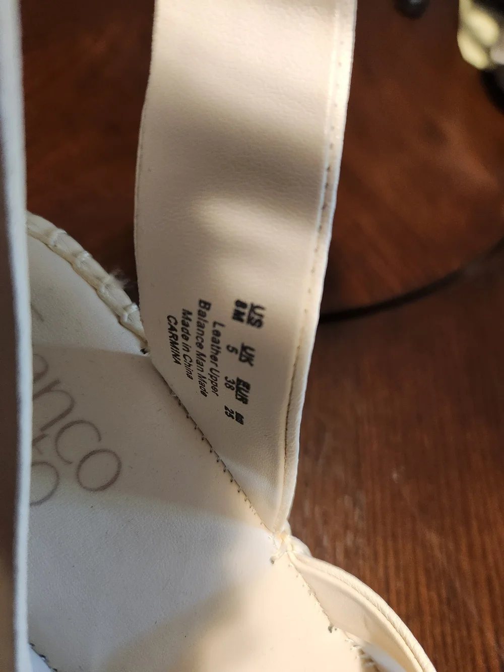 Franco Sarto Cream Leather Espadrille Wedge Sandals with Ankle Strap